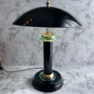 Vintage 80s Black Flying Saucer Lamp, Mushroom, Atomic, UFO Dome Style Lamp